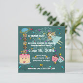 Anime Magical Days Invitation Birthday T-Shirts Kaart (Staand voorkant)