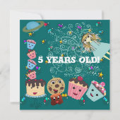 Anime Magical Days Invitation Birthday T-Shirts Kaart (Achterkant)