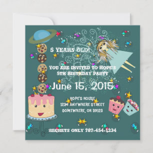Anime Magical Days Invitation Birthday T-Shirts Kaart
