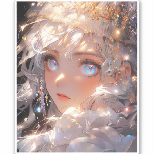 Anime Magisch Meisje Fantasy Kunst Sticker (Voorkant)
