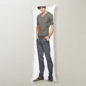 Anime Man Handsome Zaddy Lichaamskussen (Achterkant (Verticaal))