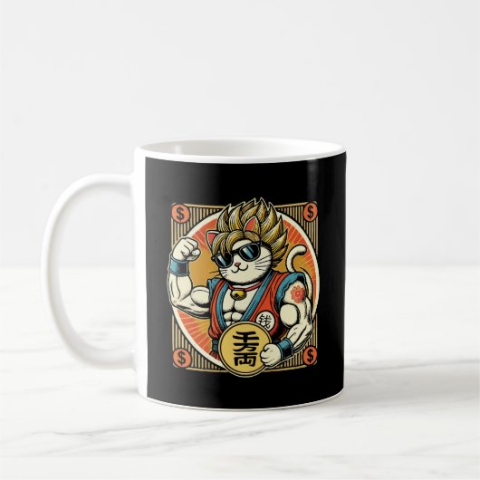 Anime  Maneki Neko Lucky Cat, Succes Geld Koffiemok (Links)