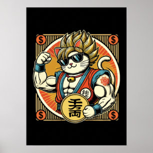 Anime  Maneki Neko Lucky Cat, Succes Geld Poster