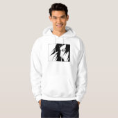 Anime Manga Character Black and White Hoodie (Voorkant volledig)
