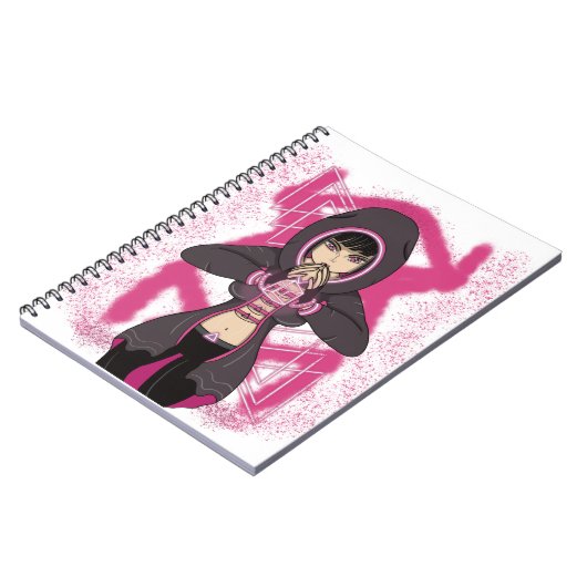 Anime Manga Computer Futuristic Hacker Cyberpunk Notitieboek (Linkerzijde)