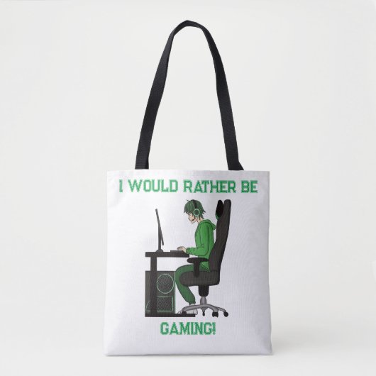 Anime Manga Computer PC Gamer Boy Canvas tas (Voorkant)