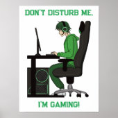 Anime Manga Computer PC Gamer Boy Poster (Voorkant)