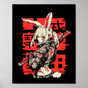 Anime Manga Cyberpunk Esthetische Techwear Harajuk Poster
