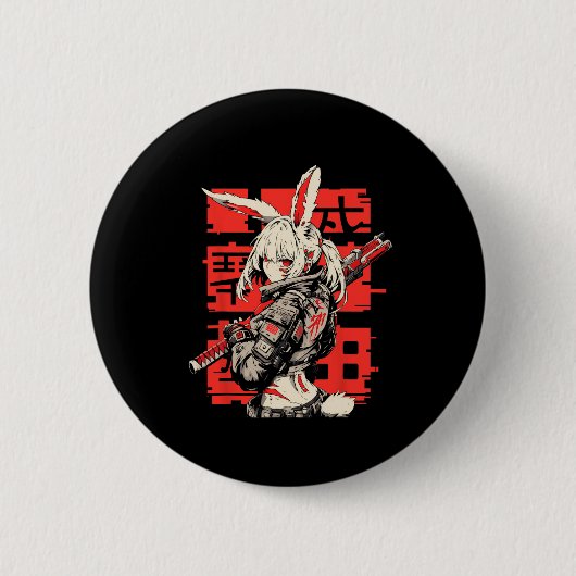 Anime Manga Cyberpunk Esthetische Techwear Harajuk Ronde Button 5,7 Cm (Voorkant)