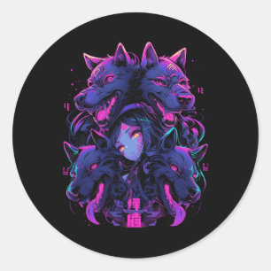 Anime Manga Cyberpunk Esthetische Techwear Harajuk Ronde Sticker
