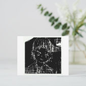 anime manga dagelijks zwart project briefkaart (Staand voorkant)