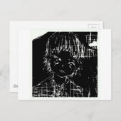 anime manga dagelijks zwart project briefkaart (Voorkant / Achterkant)