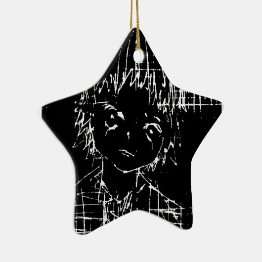 anime manga dagelijks zwart project keramisch ornament (Rechts)