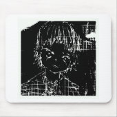 anime manga dagelijks zwart project muismat (Voorkant)