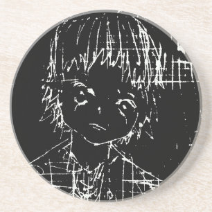 anime manga dagelijks zwart project zandsteen onderzetter