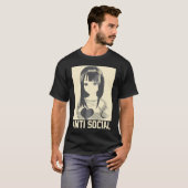 Anime Manga Esthetische Japanse Gothic Antisociale T-shirt (Voorkant volledig)