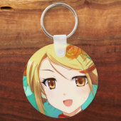 Anime manga gelukkig meisje blond barnsteen ogen k sleutelhanger (Voorkant)