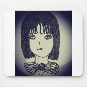 anime manga girl in somber muismat