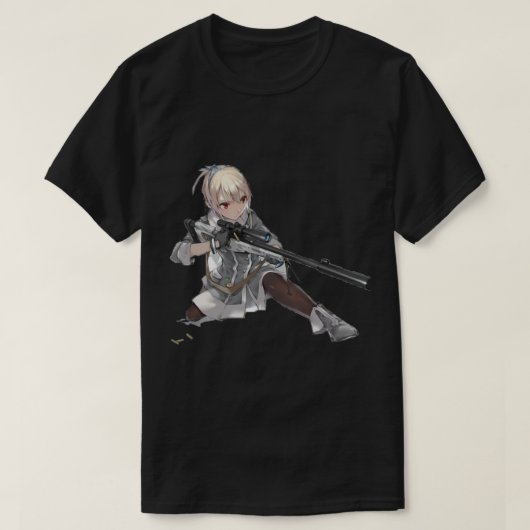Anime Manga Girl Pistool T-shirt (Design voorkant)