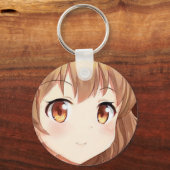 Anime manga glimlachend meisje gouden bruin haar a sleutelhanger (Voorkant)
