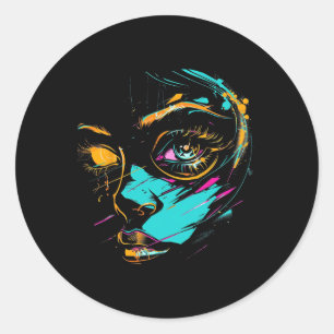 Anime Manga Grafische illustratie Anime 1 Ronde Sticker