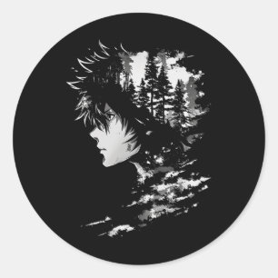 Anime Manga Grafische illustratie Anime 2 Ronde Sticker