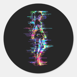 Anime Manga Graphic Kleurrijke kunstwerken Anime Ronde Sticker