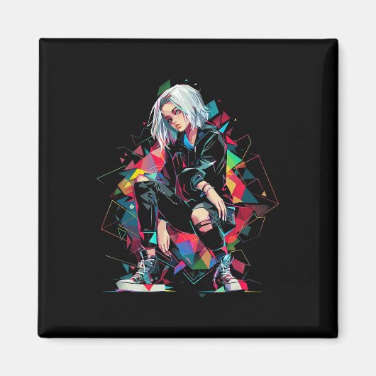 Anime Manga Graphic Polygon Art Anime Magneet (Voorkant)