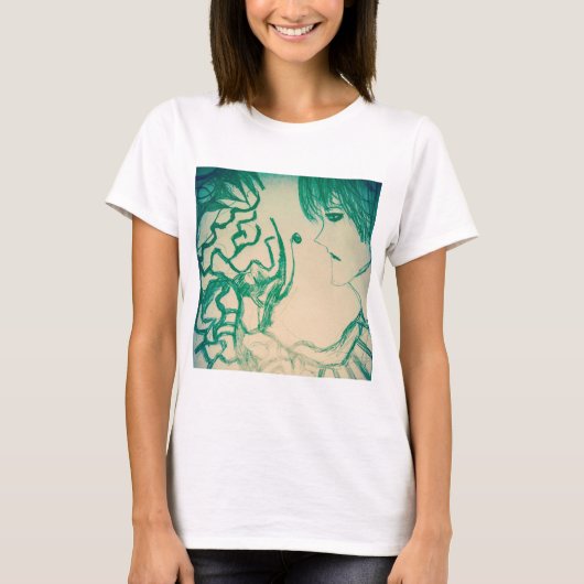 Anime Manga Green Monster met een droevige kerel T-shirt (Voorkant)