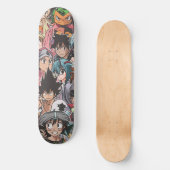 Anime Manga Karakters Collage Persoonlijk Skateboard (Voorkant)