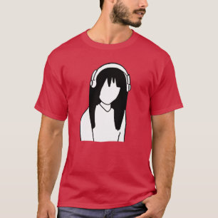 Anime manga meisje hoofdtelefoon vrienden t-shirt