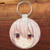 Anime manga meisje verraste haar amberogen sleutelhanger (Voorkant)
