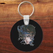 Anime Manga Motief Blauw-ogen Art Anime Sleutelhanger (Voorkant)