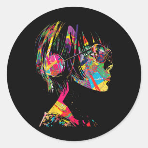 Anime Manga Motief Geometrische kunstwerken Anime Ronde Sticker