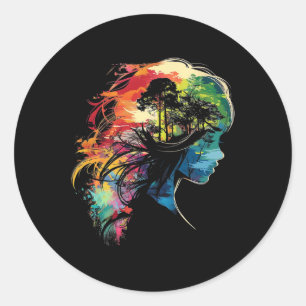 Anime Manga Motief Kleurrijke illustratie Anime Ronde Sticker