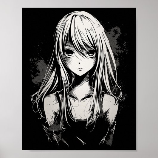 Anime Manga Motief Pixel Art Anime Poster (Voorkant)