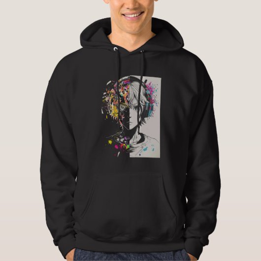 Anime Manga Motif Headphone Artwork Anime Hoodie (Voorkant)