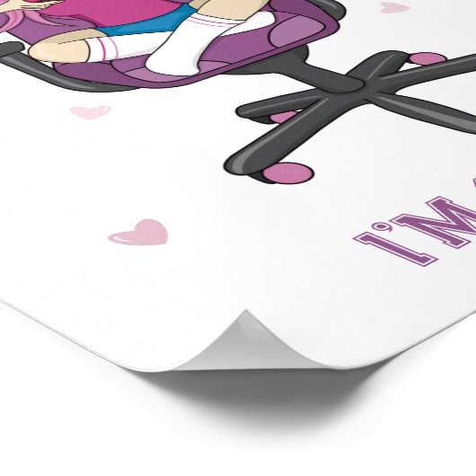Anime Manga Pink Paarse Gamer Girl Poster (Hoek)