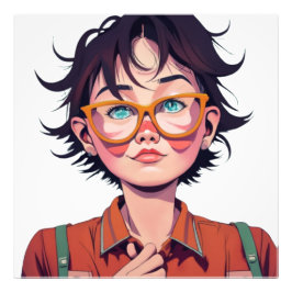 Anime manga pop kunst liefhebbers gezicht personag foto afdruk