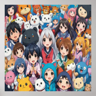 Anime manga pop kunst liefhebbers pop liefhebbers  poster