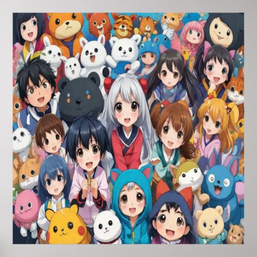 Anime manga pop kunst liefhebbers pop liefhebbers  poster (Voorkant)