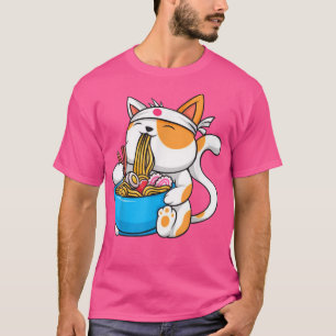 Anime Manga Ramen Cat Anime T-shirt Japans