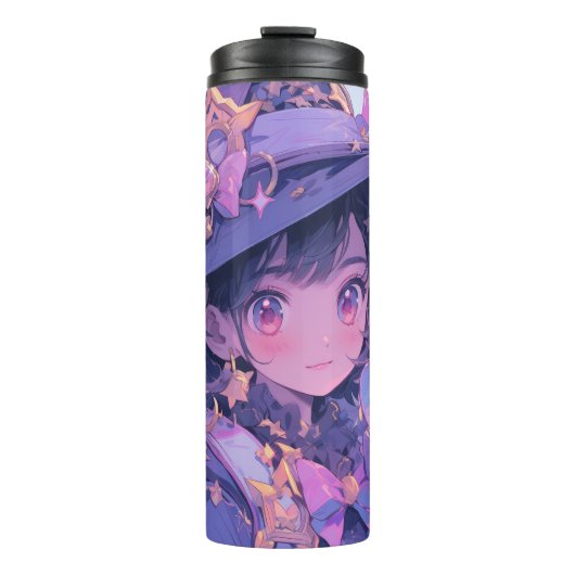 Anime Manga Schattigee Heks Geïnspireerd Tumbler Thermosbeker (Voorkant)