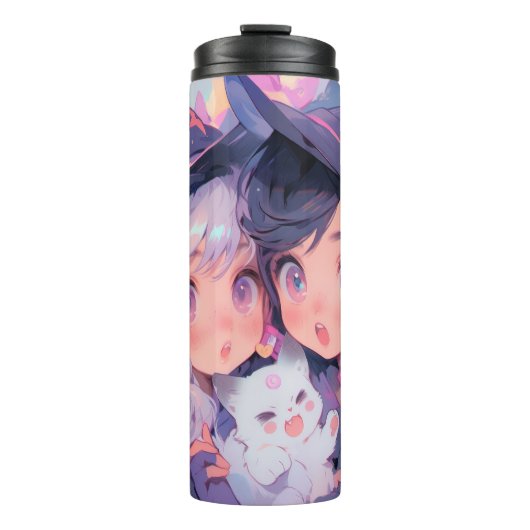 Anime Manga Schattigee heksen Geïnspireerd Tumbler Thermosbeker (Voorkant)