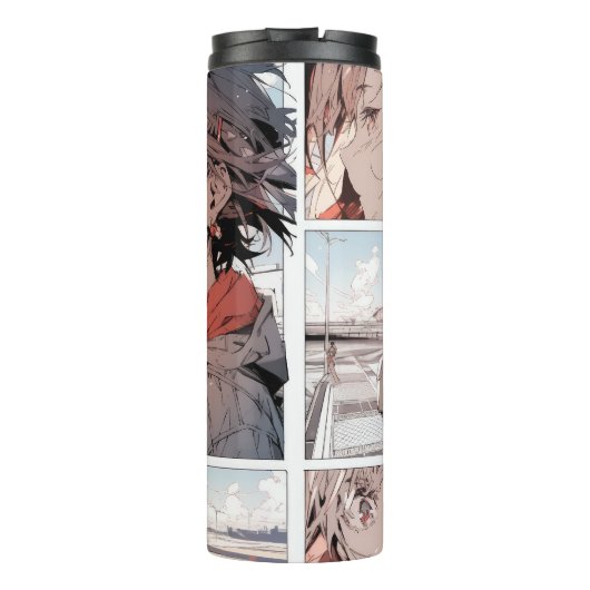 Anime Manga Strip Stijl Bekertube Thermosbeker (Achterkant)