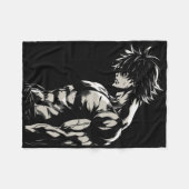 Anime Mannen Karakter Biceps Workout Motivatie Fleece Deken (Voorkant (Horizontaal))