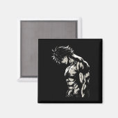 Anime Mannen Karakter Biceps Workout Motivatie Magneet (Voorkant / Achterkant)