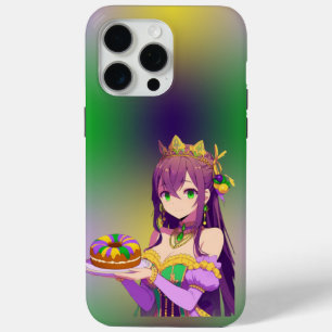 Anime Mardi Gras King cake iPhone 15 Pro Max Hoesje
