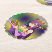 Anime Mardi Gras King cake Kartonnen Onderzetters (Gekanteld)