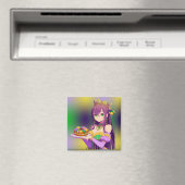 Anime Mardi Gras King cake Magneet (Insitu (Vaatwasser))